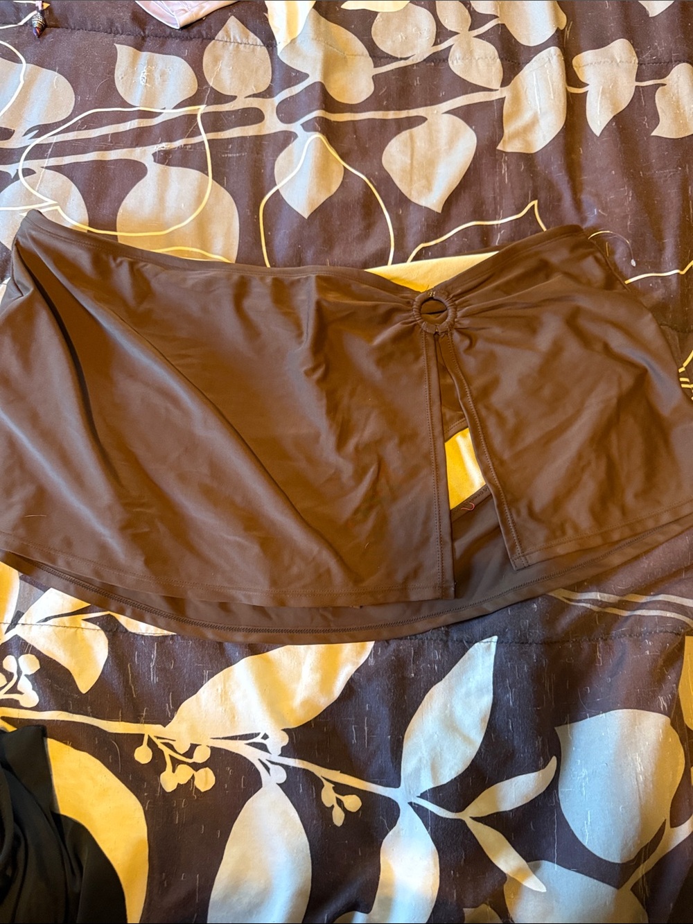 Faded Glory Black Swim Skirt with Ring Accent